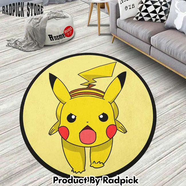 Pikachu round rug custom pokemon anime rug floor mats  rp5958851